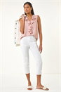 White Embellished Cropped Stretch Jeggings, Image 2 of 5