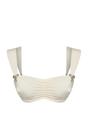 White Hardware Detail Bralette Bikini Top with Wide Straps, Image 3 of 5