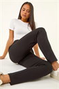 Black Petite Stretch Ponte Skinny Trouser, Image 5 of 5