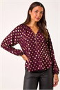 Wine Spot Foil Print Blouse, Image 1 of 5