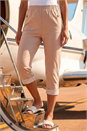 Stone Contrast Detail Cropped Stretch Trouser, Image 2 of 4