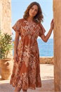 Rust Petite Boho Broderie Dress, Image 1 of 4