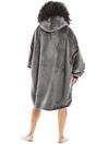 Dark Grey Camille Lingerie Dark Grey Sherpa Fleece Hoodie with Elasticated Cuffs & Giant Pocket, Image 6 of 6