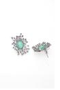 Purple Light Purple Snowflake Oval Stud Earrings, Image 3 of 4