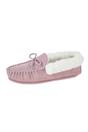 Pink Suede Emily Moccasin Slippers, Image 2 of 2