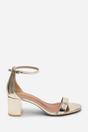 Gold Where's That From Gold Beacon Ankle Strap Block Heel Sandals, Image 2 of 6