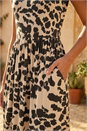 Stone Abstract Print Stretch Midi Dress, Image 4 of 4