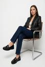 Black Chloe Womens Patent Horsebit Platform Loafers, Image 5 of 8