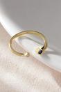 Gold Sterling Silver Blue Zircon Adjustable  Ring, Image 4 of 4