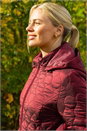 Red Hooded Quilted Puffer Coat, Image 3 of 3