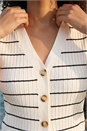 Ivory  Dusk Stripe Buttoned Waistcoat, Image 4 of 4