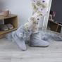Grey AJVANI Grey Faux Fur Lined Slip On Memory Foam Mules Slippers, Image 5 of 6