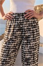 Black Classic Geo Print Crop Trouser, Image 4 of 4