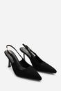 Black 'Tiana' Pointed Toe Sling Back Mid Heel, Image 4 of 6