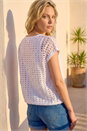 Ivory  Cut Out Detail Stretch Top, Image 2 of 4