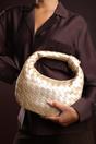 Gold Aura Classic Woven Hobo Bag, Image 6 of 6