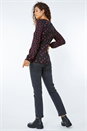 Black Ditsy Floral Ladder Lace Top , Image 3 of 5