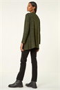 Khaki Waterfall Front Stretch Cardigan, Image 3 of 5