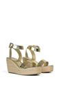 Gold XY LONDON Gold 'Linda' Strappy Platform Woven Wedge Heel Sandals, Image 5 of 5
