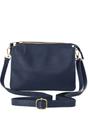 Navy Blue Gia Italian Leather Crossbody Bag, Image 1 of 3