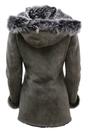 Grey Hooded Merino Sheepskin Coat-Monrovia, Image 4 of 5