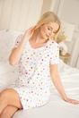 White Polka Dot Print Cotton Nightshirt, Image 3 of 5