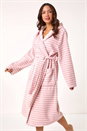 Pink Pinstripe Honeycomb Hooded Dressing Gown, Image 4 of 5