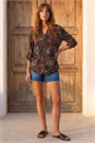 Copper Abstract Puff Print Shirt, Image 2 of 4