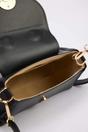 Black Mini Flap Over Cross Body Bag with Top Handle, Image 3 of 4