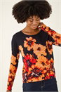 Navy Hotfix Floral Print Knit Jumper, Image 1 of 5
