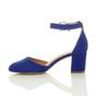 Royal Blue AJVANI Royal Blue Mid Block Heel Ankle Strap 2 Part Heels, Image 3 of 6