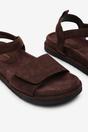 Dark Brown Corfu Velcro Double Strap Footbed Sandals, Image 5 of 6