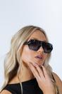 Blue Cross-Border Flat Sunglasses in Blue Leopard, Image 6 of 7