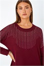Wine Embellished Stretch Top, Image 4 of 5