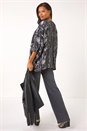 Black Animal Print Tunic Top, Image 3 of 5