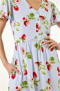 Blue Petite Strawberry Print Pocket Dress , Image 5 of 5