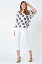 Ivory  Polka Dot Bubblehem Chiffon Overlay Top, Image 4 of 5