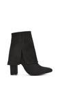 Black XY LONDON Black 'Ayla' Fold Over Ankle Boots Layered Point Toe Block Heel Booties, Image 1 of 6