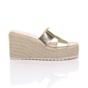Gold AJVANI Gold High Wedge Platform Mule Sandals Espadrilles, Image 2 of 4