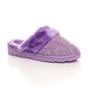 Lilac AJVANI Lilac Glitter Knitted Mules Slippers, Image 1 of 5