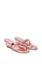 Brown XY LONDON Brown 'Rosa' Mid Wedge Heel Sandal Mules With Toe Post, Image 3 of 6
