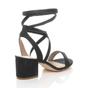 Black AJVANI Black Mid Block Heel Tie Up Sandals, Image 4 of 6