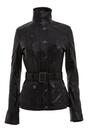 Black Womens Leather Military Biker Jacket, Image 1 of 3