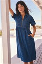 Denim Denim Zip Midi Dress, Image 2 of 4