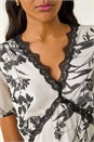 White Lace Trim V-Neck Chiffon Midi Dress, Image 5 of 5