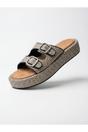 Black iKrush Black Vera Diamond Pattern Platform Sandals, Image 4 of 7