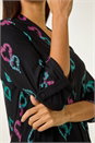 Black Heart Print Longline Blouse, Image 5 of 5