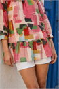 Pink Abstract Print Tunic Top, Image 4 of 4