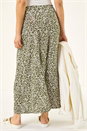 Khaki Leopard Print Midi Skirt, Image 3 of 6