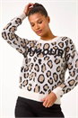 Ivory  Amour Animal Print Knit Jumper, Image 4 of 5